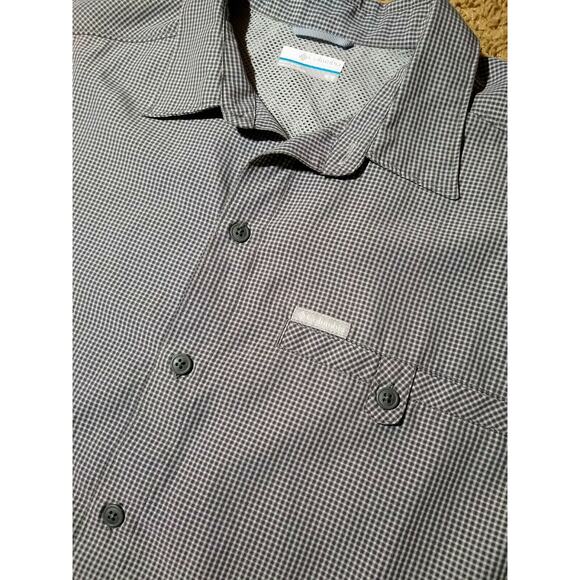 COLUMBIA MENS M BUTTON UP LIGHTWEIGHT OUTDOORS SHORT SLEEVE STRIPED SHIRT EUC - Picture 3 of 6
